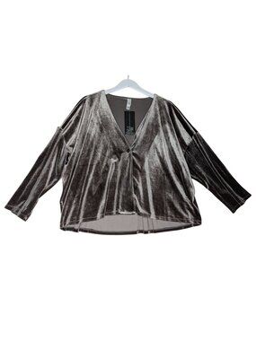NWT Marla Wynne Women’s M Velvet Cardigan Topper Jacket Single Button Lagenlook